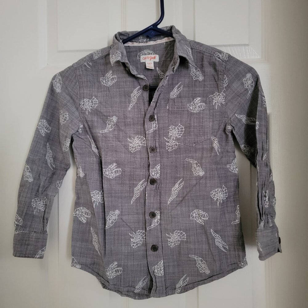 Cat & Jack Dinosaur Button Down Shirt